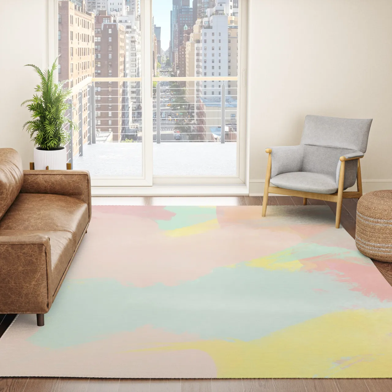 Thảm trải bằng acrylic có ưu điểm dễ dàng biến tấu màu sắc, hoa văn