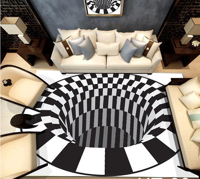 Hiệu ứng 3D từ thảm trải sàn tạo không gian sống động như thật