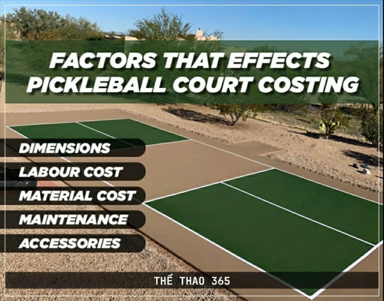  Các yếu tố ảnh hưởng đến báo giá thiết kế thi công sân Pickleball ngoài trời